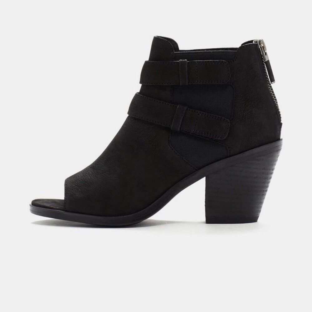 Eileen Fisher List Leather Bootie Size 6 Black Boho Chic Comfort